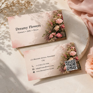 Modern Flower Company Roze kleur Visitekaartje