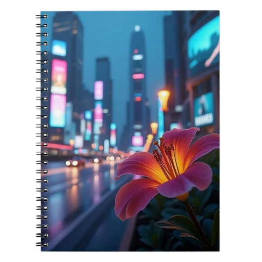 Modern Flower in Cityscape - Notebook Notitieboek (Voorkant)