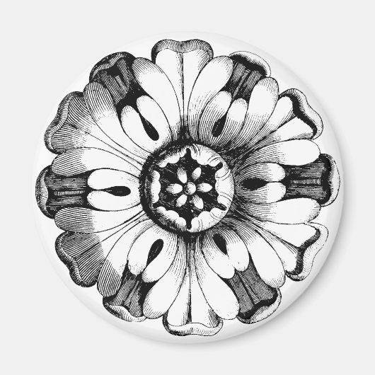  Modern Flower Medallion Magneet (Voorkant)