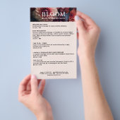 Modern Flower Salon Pricelist QR Code Flyer (Hand)