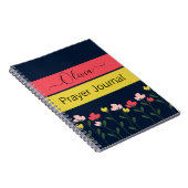Modern Flowers Navy Blue Prayer Journal Notitieboek (Rechterzijde)