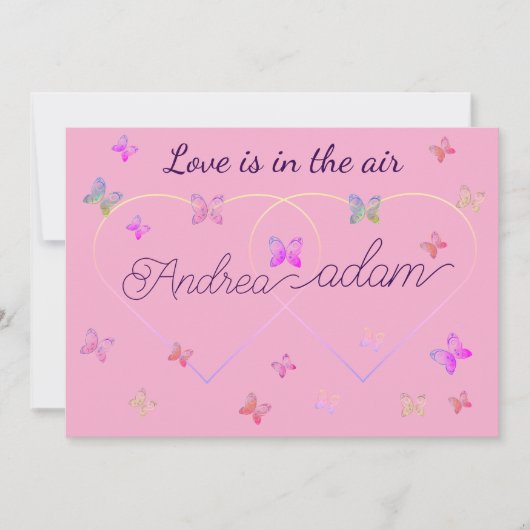 modern flying butterflies heart invitation (Devant)