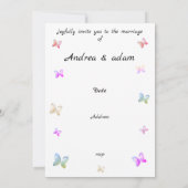 modern flying butterflies heart invitation (Dos)