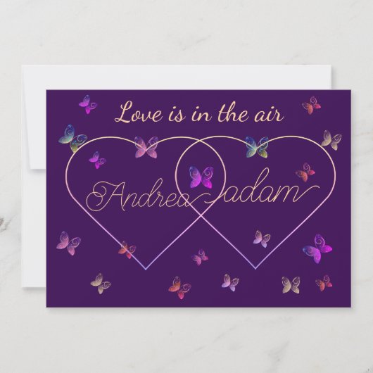 modern flying butterflies heart kaart (Voorkant)
