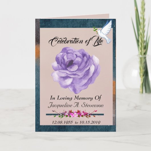 Modern Folded Celebration of Life Order of Service Programma (Voorkant)