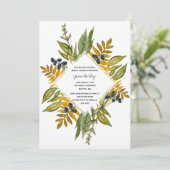 Modern Foliage Bridal Shower Invitation Kaart (Staand voorkant)