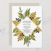 Modern Foliage Bridal Shower Invitation Kaart (Voorkant / Achterkant)