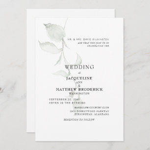 Modern Foliage Bride Parents Wedding Kaart
