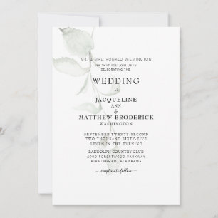 Modern Foliage Bride Parents Wedding Kaart