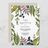 Modern Foliage Engagement Party uitnodiging (Voorkant / Achterkant)