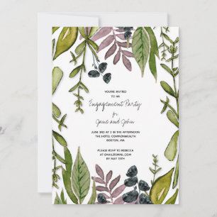Modern Foliage Engagement Party uitnodiging