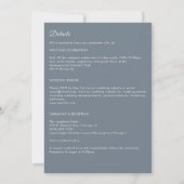 Modern Foliage Lijst Slate Grey All-in-One Wedding Kaart (Achterkant)