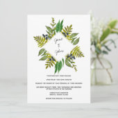 Modern Foliage Wedding Invitation Kaart (Staand voorkant)