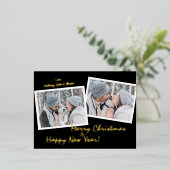 Modern Folie Script 2 Foto vakantie Briefkaart (Staand Voorkant)