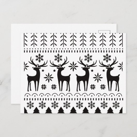 Modern Folk Art kerstrendierster Feestdagenkaart (Voorkant / Achterkant)