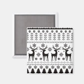 Modern Folk Art kerstrendierster Magneet (Voorkant / Achterkant)