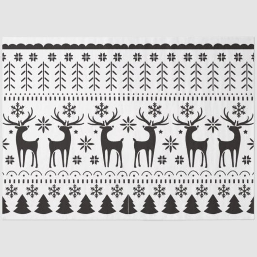 Modern Folk Art kerstrendierster Tissuepapier (Voorkant)