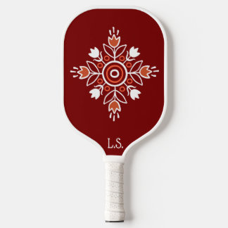 Modern Folk Art Monogrammed Pickleball Paddle