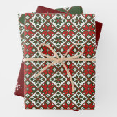 Modern Folk Art Wrapping Paper Flat Sheet Set van  (In situ)