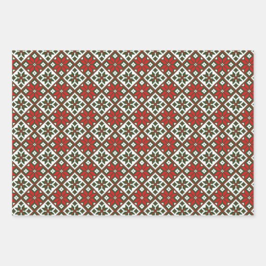 Modern Folk Art Wrapping Paper Flat Sheet Set van  (Voorkant)