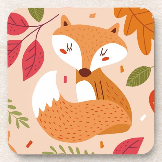 Modern Folk Foxes Bier Onderzetter (Voorkant)