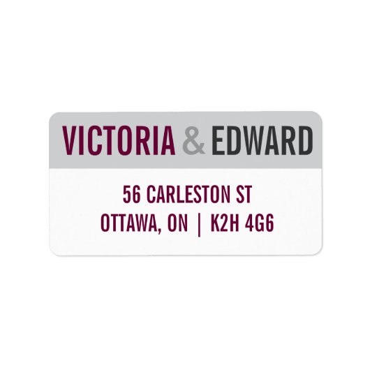 Modern Fonts trouwlabel Etiket (Voorkant)