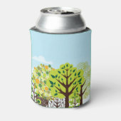 Modern Forest Garden Art Green Natuur Monogram Blikjeskoeler (Blikje Achterkant)