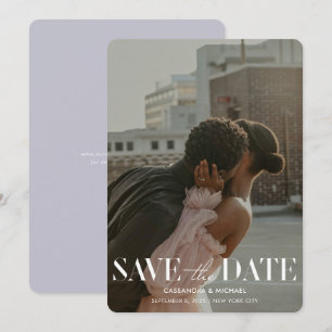 Modern Forest Lavender Gray Wedding Save Date Kaart