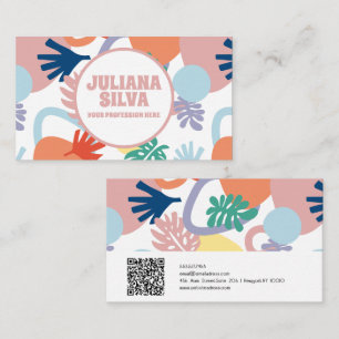 Modern Forest Pattern Swatch met QR-Visitekaartje Visitekaartje