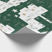 Modern Forest Reindeer Wrapping Paper Cadeaupapier (Hoek)