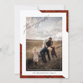 Modern 'Forever Grateful' met kerstfoto Feestdagenkaart (Voorkant)