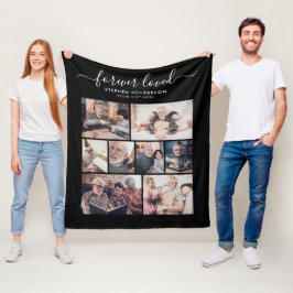 Modern Forever Loved 8-foto collage tribute Fleece Deken
