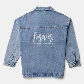 Modern Forever Pas getrouwd Bruiloft Denim Jacket (Achterkant)