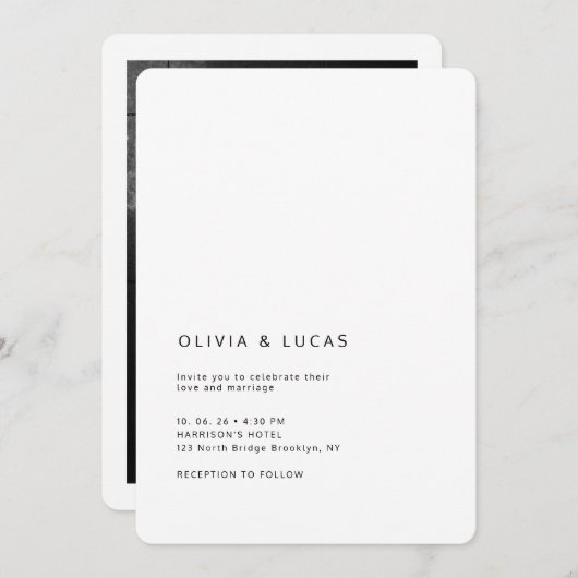 Modern Formal Classic Wedding Invitation (Devant / Derrière)