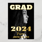 MODERN FOTO AFSTUDEERDER PARTIJ FOLIE UITNODIGING (Voorkant)