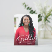 Modern foto-afstuderen uitnodiging briefkaart (Staand voorkant)