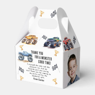 Modern Foto Kinderen Monstertrucks Verjaardagsfe Bedankdoosjes
