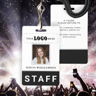 Modern foto logo bedrijf personeels-ID Badge