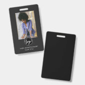 Modern foto logo zwart ID Badge (Voor- en achterkant)