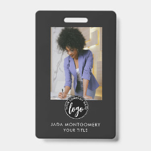 Modern foto logo zwart ID Badge