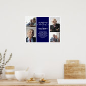 Modern foto-raster-herdenking | Begrafenis Poster (Keuken)