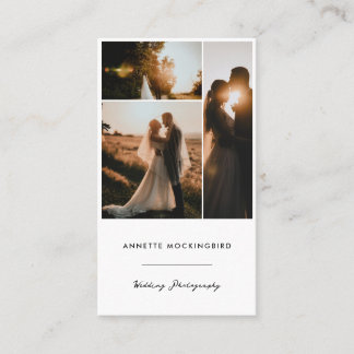 Modern Fotocollage Huwelijksfotografie Script Visitekaartje