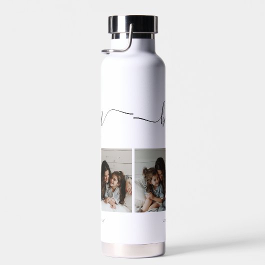 Modern Fotocollage Wit Bonus Moeder Moederdag Waterfles (Rechts)