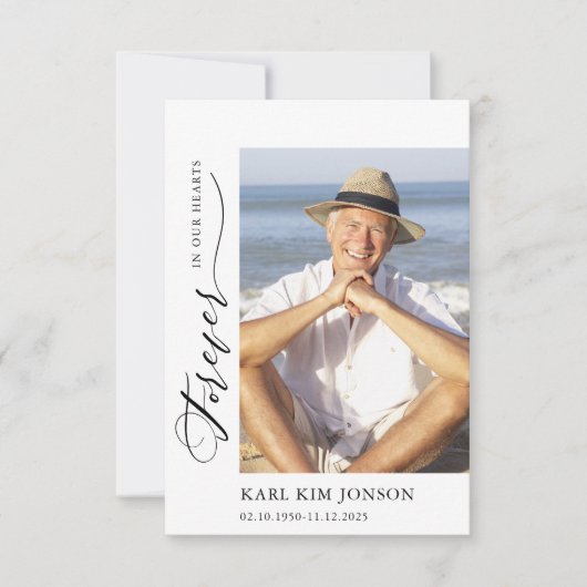 Modern Fotokalligrafie Script Sympathie Begrafenis Bedankkaart (Voorkant)