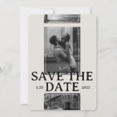 Modern fotorooster met gedurfde serif Bewaar de da Kaart (Achterkant)