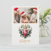 Modern Fotoscript 2024 Kalender Vrolijk Kerstfeest Feestdagenkaart (Staand voorkant)