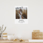 Modern Fotoscript Baby shower Welkom Poster (Keuken)