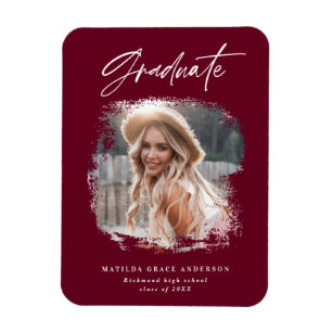 Modern fotoscript bogundy afstuderen magnet magneet