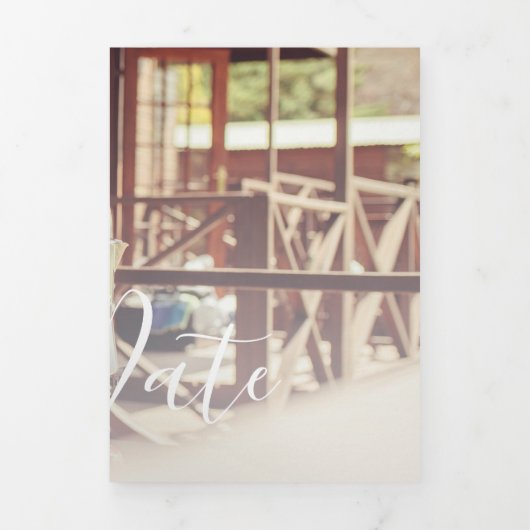 Modern Fotoscript Bruiloft Save The Date Kaart (Cover)