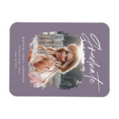 Modern fotoscript hedendaags afstuderen paars magneet (Horizontaal)